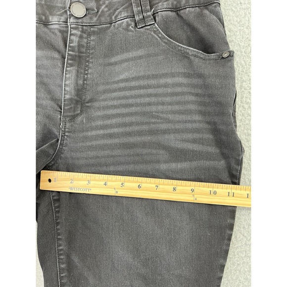 Democracy Ab Technology Womens sz 16 Wide Leg Raw Hem Distressed Jeans Dark Wash - Picture 5 of 11